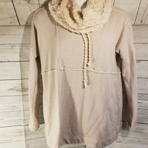 Maurices Baby Pink Fur Cowl Neck Plus Sweater